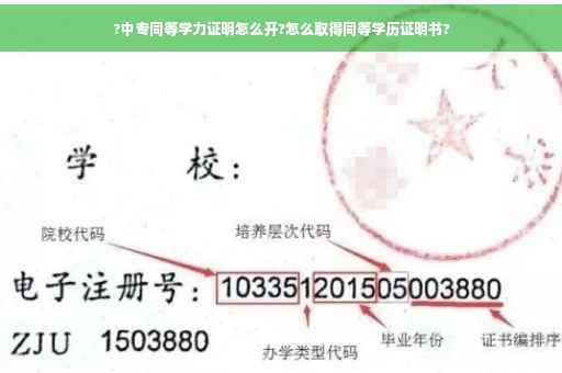 ?中专同等学力证明怎么开?怎么取得同等学历证明书?