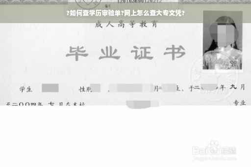 ?如何查学历审验单?网上怎么查大专文凭?