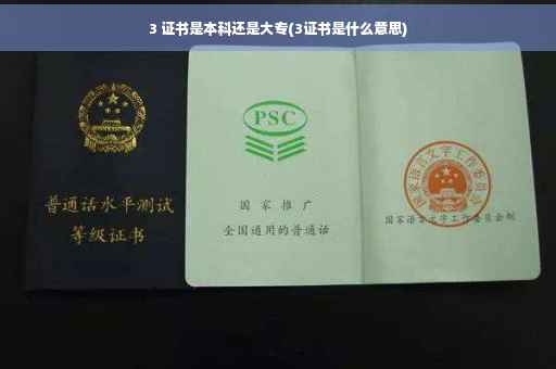 3 证书是本科还是大专(3证书是什么意思)