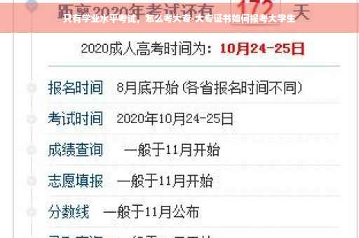 只有学业水平考试，怎么考大专-大专证书如何报考大学生