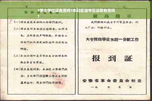 ?学士学位证有用吗?本科在读学历证明有用吗
?