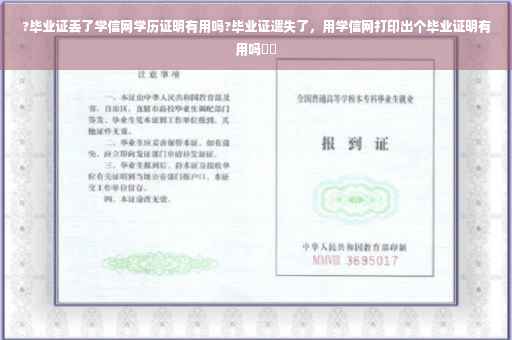 ?毕业证丢了学信网学历证明有用吗?毕业证遗失了，用学信网打印出个毕业证明有用吗⚡️