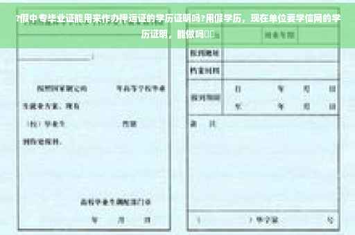 ?假中专毕业证能用来作办押运证的学历证明吗?用假学历，现在单位要学信网的学历证明，能做吗⚡️