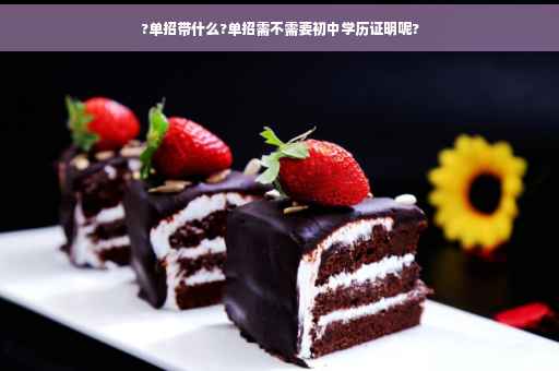 ?单招带什么?单招需不需要初中学历证明呢?