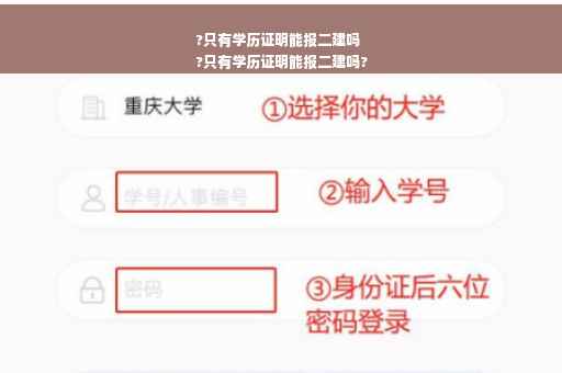 ?只有学历证明能报二建吗
?只有学历证明能报二建吗?