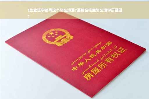 ?毕业证字弟号这个怎么填写?高校在校生怎么填学历证明
?
