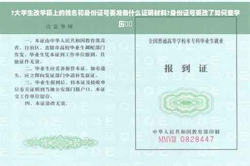 ?大学生改学籍上的姓名和身份证号要准备什么证明材料?身份证号更改了如何查学历⚡️