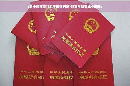 ?职中现在能打印学历证明吗?职高学籍有毕业证吗?