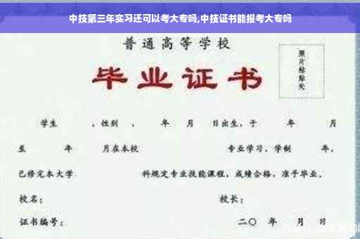 中技第三年实习还可以考大专吗,中技证书能报考大专吗