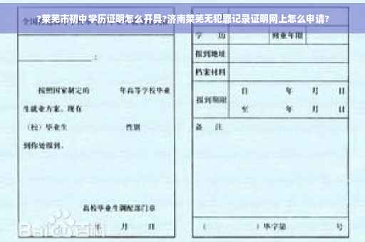 ?莱芜市初中学历证明怎么开具?济南莱芜无犯罪记录证明网上怎么申请?