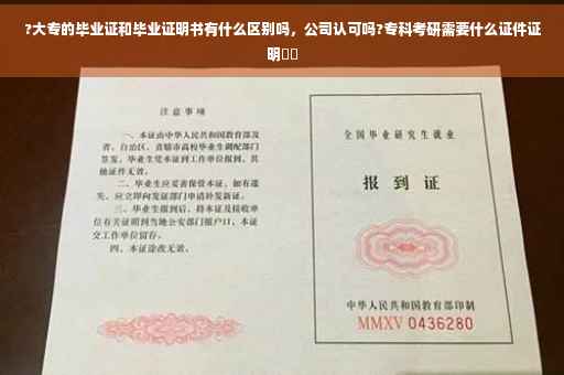 ?大专的毕业证和毕业证明书有什么区别吗，公司认可吗?专科考研需要什么证件证明⚡️