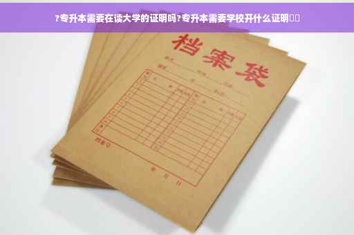 ?专升本需要在读大学的证明吗?专升本需要学校开什么证明⚡️