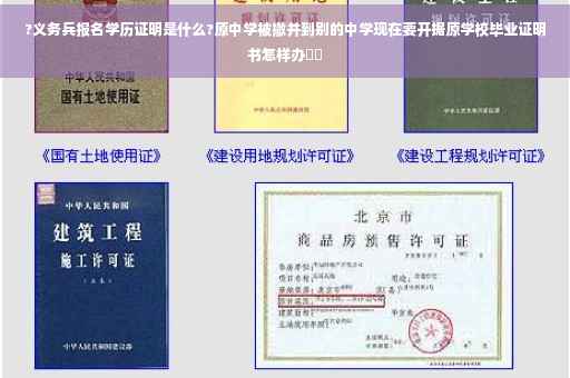 ?义务兵报名学历证明是什么?原中学被撤并到别的中学现在要开据原学校毕业证明书怎样办⚡️