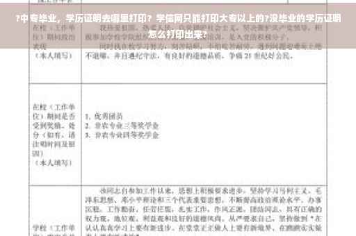?中专毕业，学历证明去哪里打印？学信网只能打印大专以上的?没毕业的学历证明怎么打印出来?