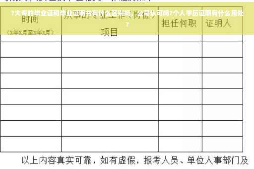 ?大专的毕业证和毕业证明书有什么区别吗，公司认可吗?个人学历证明有什么用处?