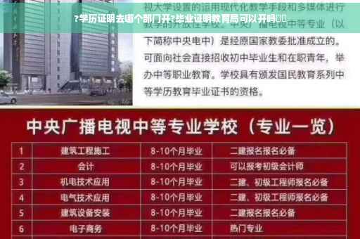 ?学历证明去哪个部门开?毕业证明教育局可以开吗⚡️