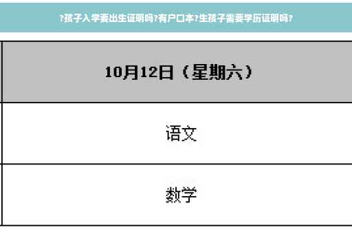 ?孩子入学要出生证明吗?有户口本?生孩子需要学历证明吗?