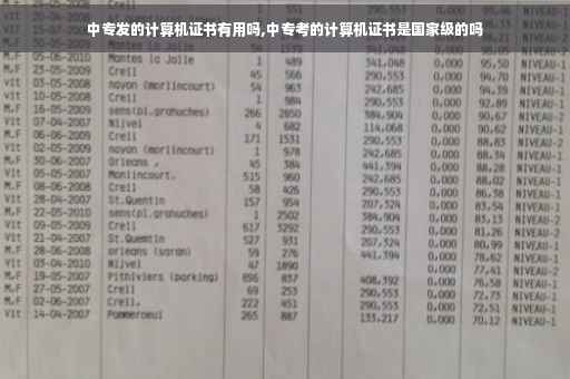 中专发的计算机证书有用吗,中专考的计算机证书是国家级的吗
