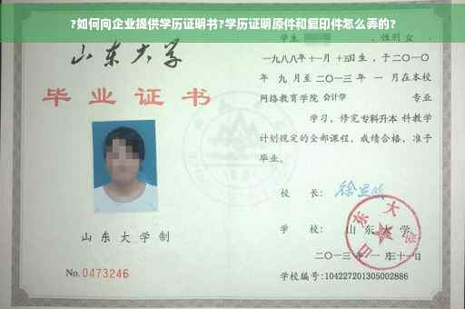 ?如何向企业提供学历证明书?学历证明原件和复印件怎么弄的?