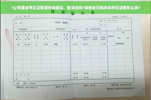 ?公司要求学历证明原件去验证，我该给吗?审核全日制本科学历证明怎么弄?