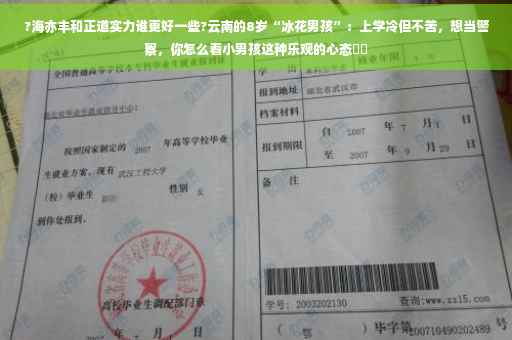?海亦丰和正道实力谁更好一些?云南的8岁“冰花男孩”：上学冷但不苦，想当警察，你怎么看小男孩这种乐观的心态⚡️