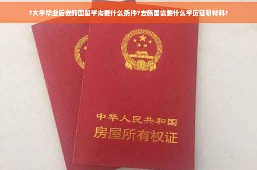 ?大学毕业后去韩国留学需要什么条件?去韩国需要什么学历证明材料?