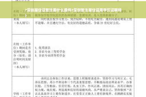 ?深圳居住证签注要什么条件?深圳签注居住证用学历证明吗
?