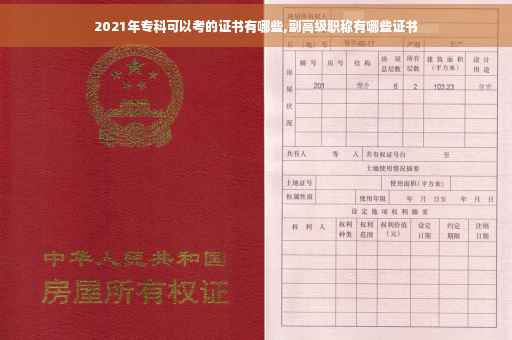2021年专科可以考的证书有哪些,副高级职称有哪些证书