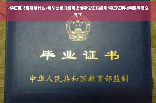 ?学历证书编号是什么?是毕业证书编号还是学位证书编号?学历证明材料编号怎么写⚡️