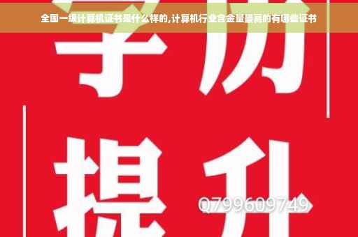 全国一级计算机证书是什么样的,计算机行业含金量最高的有哪些证书