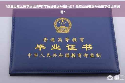 ?毕业后怎么填学历证明书?学历证书编号是什么？是毕业证书编号还是学位证书编号?