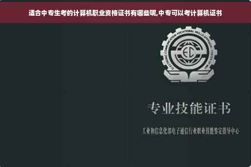 适合中专生考的计算机职业资格证书有哪些呢,中专可以考计算机证书