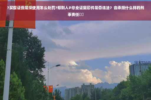 ?买假证但是没使用怎么处罚?帮别人P毕业证复印件是否违法？会承担什么样的刑事责任⚡️
