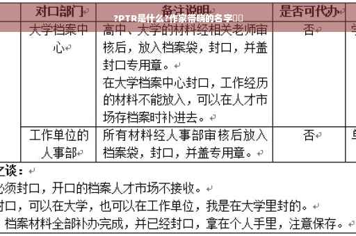 ?PTR是什么?作家带晓的名字⚡️