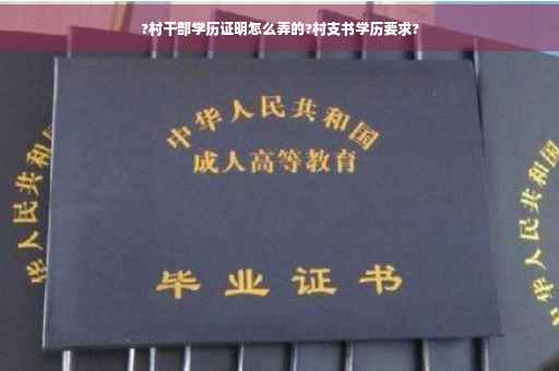 ?村干部学历证明怎么弄的?村支书学历要求?