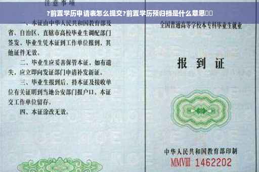 ?前置学历申请表怎么提交?前置学历预归档是什么意思⚡️