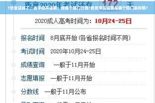 ?毕业证掉了，去学校开证明，找哪个部门办理?教资学历证明是哪个部门发的啊?