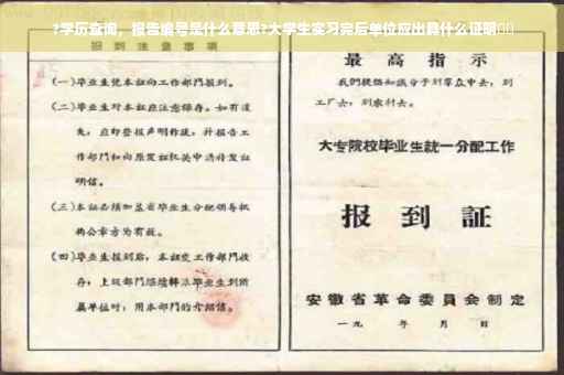 ?学历查询，报告编号是什么意思?大学生实习完后单位应出具什么证明⚡️
