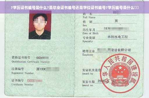 ?学历证书编号是什么?是毕业证书编号还是学位证书编号?学历编号是什么⚡️