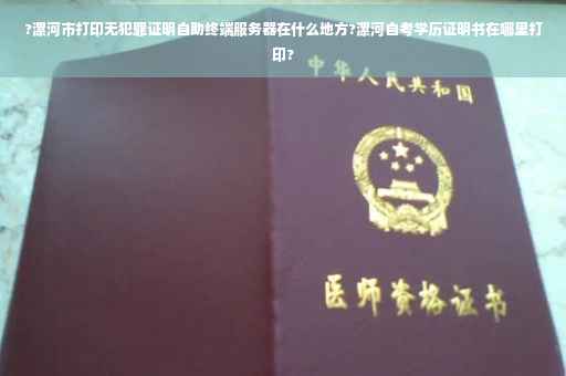 ?漯河市打印无犯罪证明自助终端服务器在什么地方?漯河自考学历证明书在哪里打印?