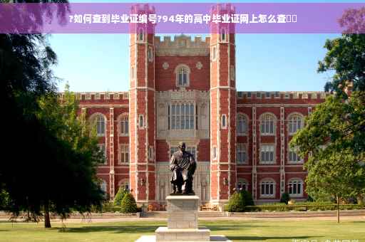 ?如何查到毕业证编号?94年的高中毕业证网上怎么查⚡️