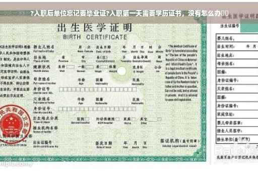 ?入职后单位忘记要毕业证?入职第一天需要学历证书，没有怎么办⚡️
