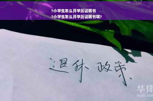 ?小学生怎么开学历证明书
?小学生怎么开学历证明书呢?