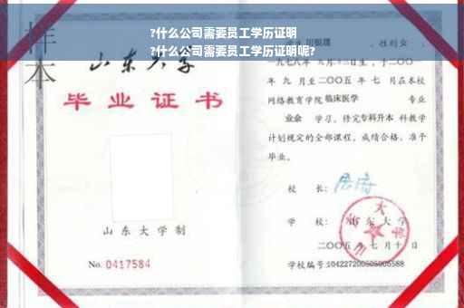 ?什么公司需要员工学历证明
?什么公司需要员工学历证明呢?
