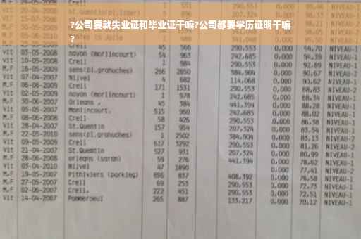 ?公司要就失业证和毕业证干嘛?公司都要学历证明干嘛
?