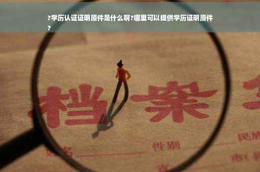 ?学历认证证明原件是什么啊?哪里可以提供学历证明原件
?