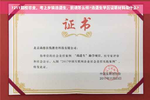 ?211院校毕业，考上乡镇选调生，前途怎么样?选调生学历证明材料是什么?