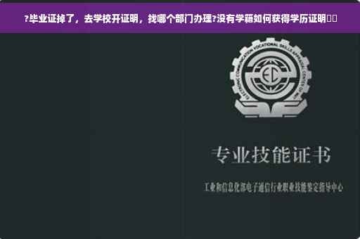 ?毕业证掉了，去学校开证明，找哪个部门办理?没有学籍如何获得学历证明⚡️