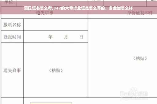 蒙氏证书怎么考,3+2的大专毕业证是怎么写的，含金量怎么样