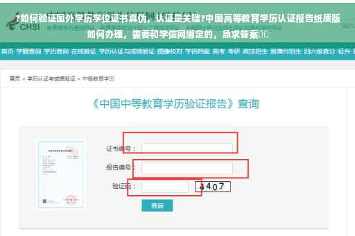 ?如何验证国外学历学位证书真伪，认证是关键?中国高等教育学历认证报告纸质版如何办理，需要和学信网绑定的，急求答案⚡️